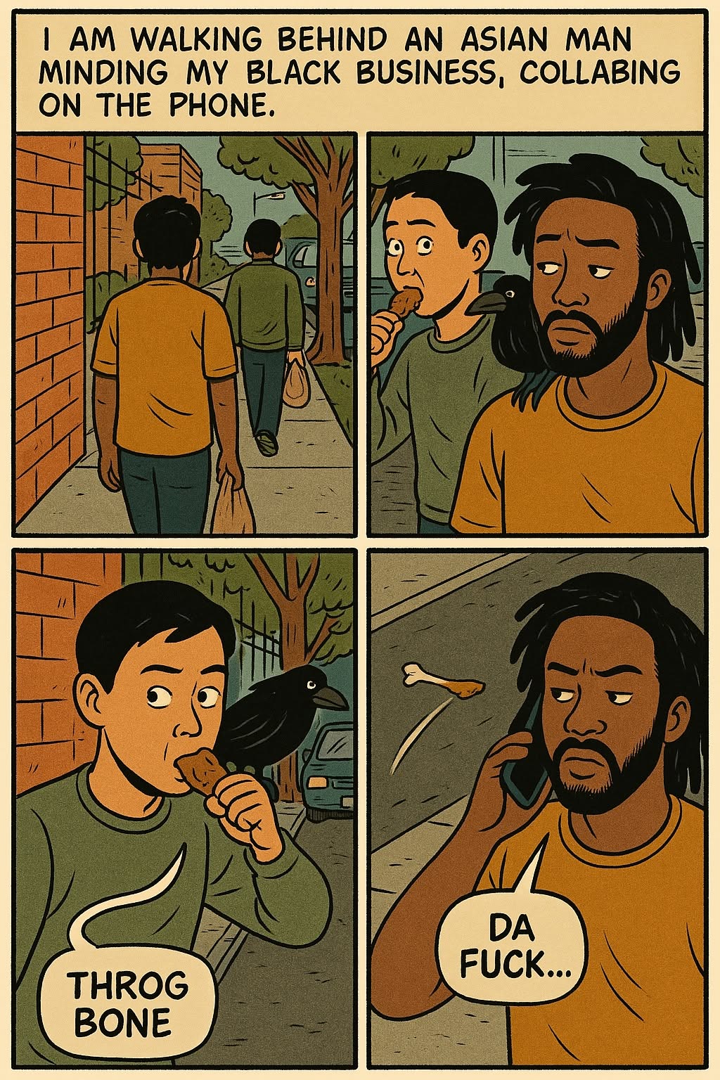 The Chicken Bone & the Crosswalk — panel 1